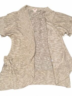 Target Women's Short-Sleeve Open-Front Cardigan in Light Beige